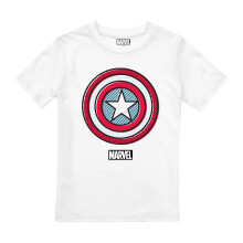 (3-4 Years, White) Captain America Childrens/Kids Ziptone Shield T-Shirt