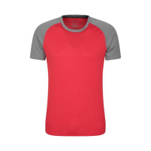 (XXS, Red/Grey) Mountain Warehouse Mens Endurance Breathable T-Shirt