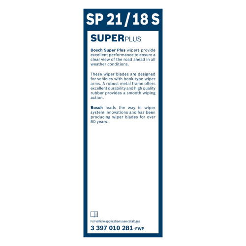 Bosch Bosch SuperPlus Spoiler SP2118S  Front Windscreen Wipers  Set of 2 Replacem 2