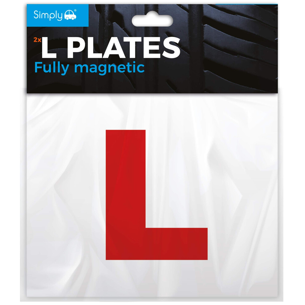 Simply Tl1000 Pack Of 2, Fully Magnetic Car L-Plates, Twin Pack For Learning Drivers, Easy To Attach & Remove, Strong Magnetic Backs For Vehicles R 53167552