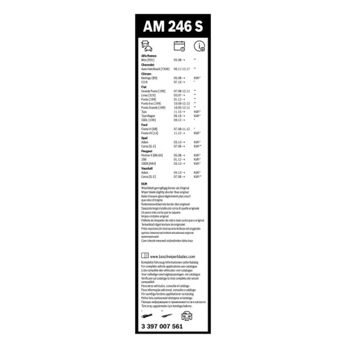 Bosch Bosch Aerotwin AM246S - Front Windscreen Wipers - Set of 2 2