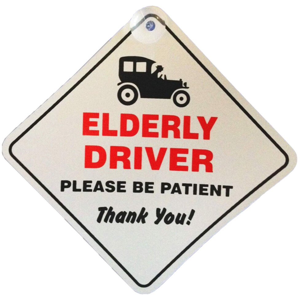 Elderly Driver Please Be Patient Window Sucker Sign, One Size, Amz-Snl_uk_28839 Blue 69764646
