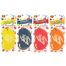4 x Assorted Jelly Belly 2D Cardboard Car Air Freshener Set Cherry Blueber