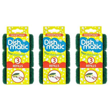 Dishmatic Cleaning Sponge, Foam, Green, 9 Count (Pack of 1)