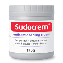 Sudocrem Antiseptic Healing Cream, Zinc Oxide Cream for Nappy Rash, Eczema, Acne, and Minor Burns, 175g (Pack of 1)