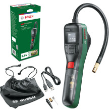 Bosch Electric Bike Pump, Portable Air Pump, Cordless Tyre Inflator EasyPump (3.0 Ah battery, 3.6 Volt, Autostop function, 150 PSI, 10.3 bar, LED