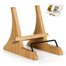 PUERSI Cookbook Stand for Kitchen Counter, Bamboo Cookbook Holder, Cook Book Stand for Kitchen, Recipe Book Holder - New Patented