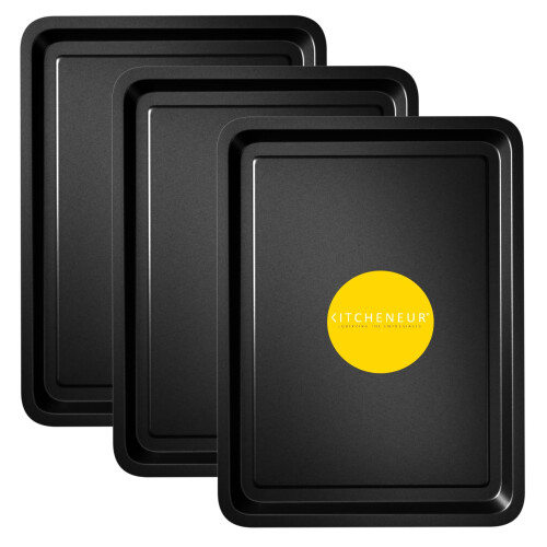 3-Pack - Essentials Baking Tray Set 32cm -Non-Stick Tin