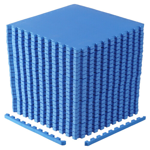 CAP Barbell Pannelli Puzzle in EVA Foam Interlocking 1" - 4 Pezzi | 24" x 24" x 1" | T Pattern - Blu