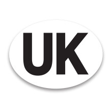 Signs247 UK Oval Sticker for Cars, Vans, Trucks - Self-adhesive UK sticker - UK Car Stickers for Europe