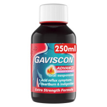 Gaviscon Advance Aniseed Liquid 250ml - Advanced Formula, Fast Heartburn & Indigestion Relief, Convenient Sachets, Antacids for Effective Digestion,