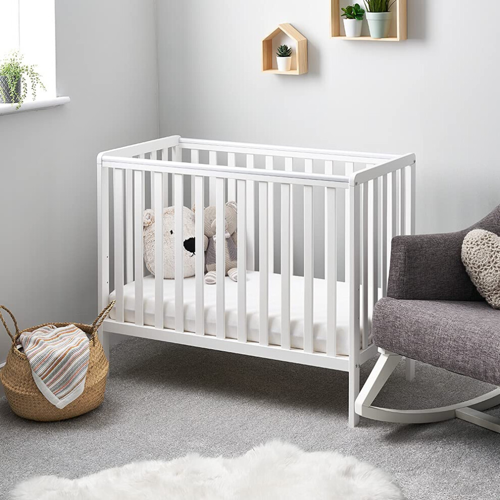 Bantam Space Saver Cot Ãâ‚Âœ | Compact Baby Cot | Adjustable Base White Obaby