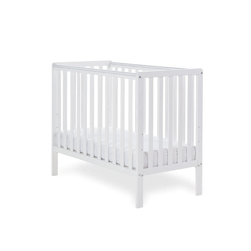 Obaby Obaby Bantam Space Saver Cot – White  Compact Baby Cot  Adjustable Bas 1
