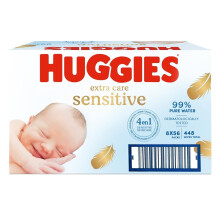 Huggies Sensetive Extra Care Baby Wipes - Pack of 8x56 = 448 Wipes