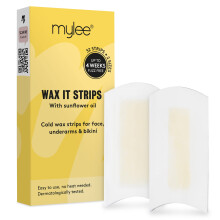 MYLEE Wax It Cold Wax Strips For Easy and Natural Hair Removal – 32 Cold Strips - Perfect for Face, Body, Legs, Armpit, and Bikini