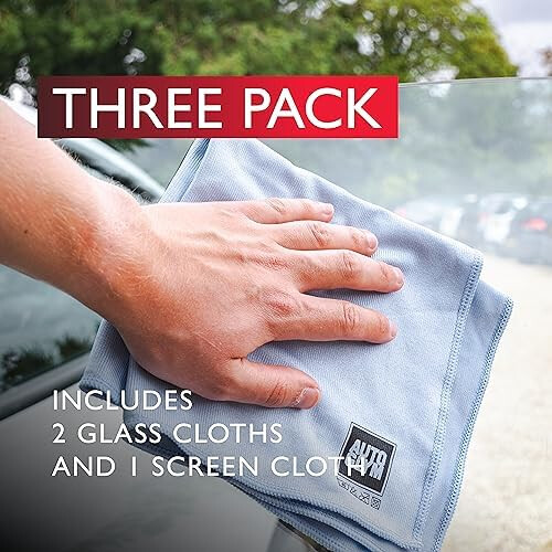Autoglym Autoglym Glass and Screen Cloths, Microfiber Cloths, 3 pack 1
