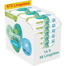 Pampers Aqua Harmonie Baby Wipes 0%,672 Wipes 14 Packs 48 Wipes