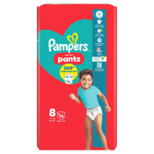 Pampers Baby-Dry Nappy Pants Size 8, 14 Nappies, 19kg+, Carry Pack