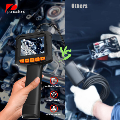 Endoscope Camera with Light,1920P Inspection snake, with HD Color Display 1