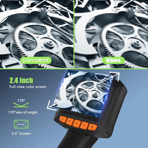 Endoscope Camera with Light,1920P Inspection snake, with HD Color Display 2