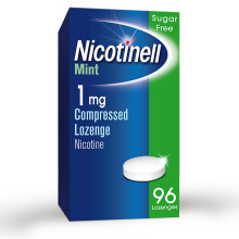 Nicotinell Mint Lozenge 1mg (96 Lozenges), Stop Smoking Aid, Sugar Free Nicotine Lozenges, Fresh Mint Flavour, 1mg Regular Strength for Light Smokers