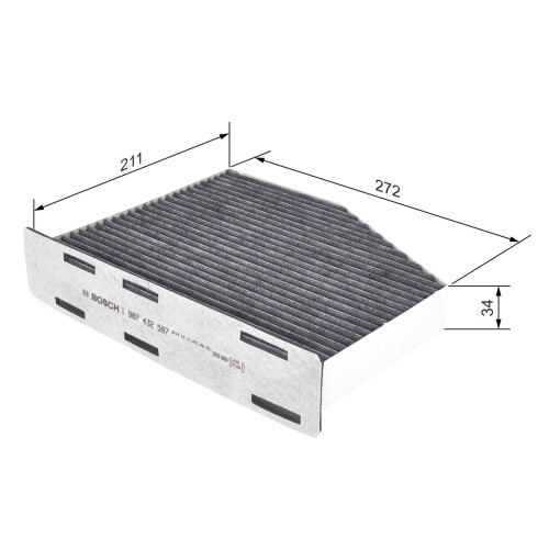 Bosch Bosch R2597 Activated Carbon Cabin Filter, Replacement Filter - 1