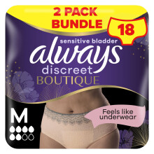 Always Discreet Boutique Incontinence Pants Women, Medium, Plus, 18 High Absorbe
