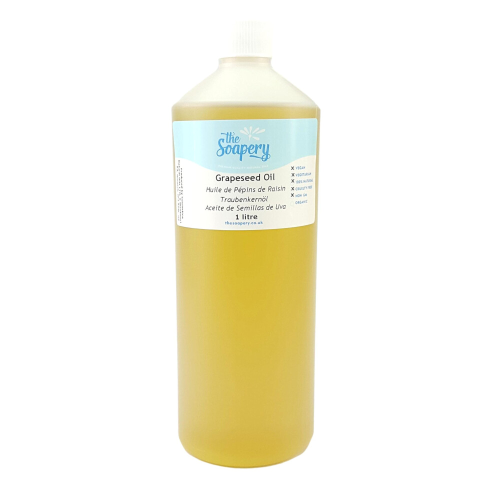 The Soapery Grapeseed Oil 1 Litre - Cosmetic Grade - Also A Carrier Oil For Massage And Aromatherapy
