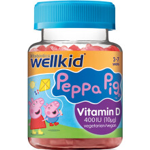 Wellkid Peppa Pig Vitamin D Soft Jellies, Gummy, 30 Count(Pack of 1)