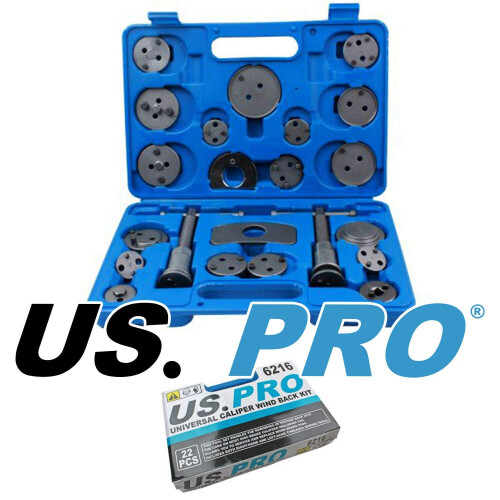 us pro US PRO 22pc Universal Brake Piston Caliper Wind Back Tool Kit 6216