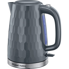 Russell Hobbs Honeycomb Electric 17L Cordless Kettle Fast Boil 3KW Grey pre