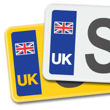 Car Number Plate Vinyl Stickers - Durable UK Union Jack Flag and United Kingdom EU Design - Ideal UK Car Stickers for European Travel - Weather-Resis