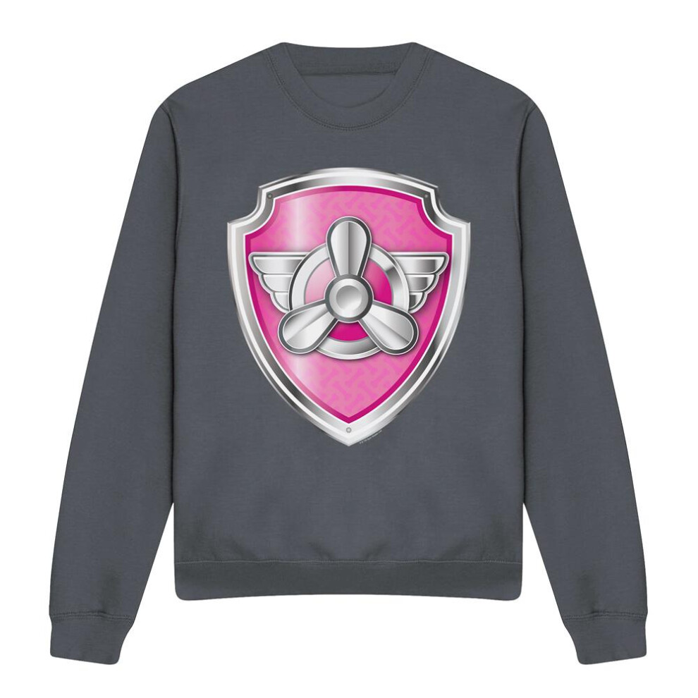 Paw Patrol (M, Charcoal) Unisex Adult Skye Badge Sweatshirt