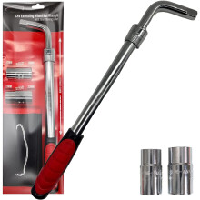 Xtremeauto Heavy Duty Car Wheel Wrench - Brace for Car, Telescopic Lug Nut Tyre Wrench, Reversable 17mm, 19mm, 21mm & 23mm Sockets to Suit All Cars N