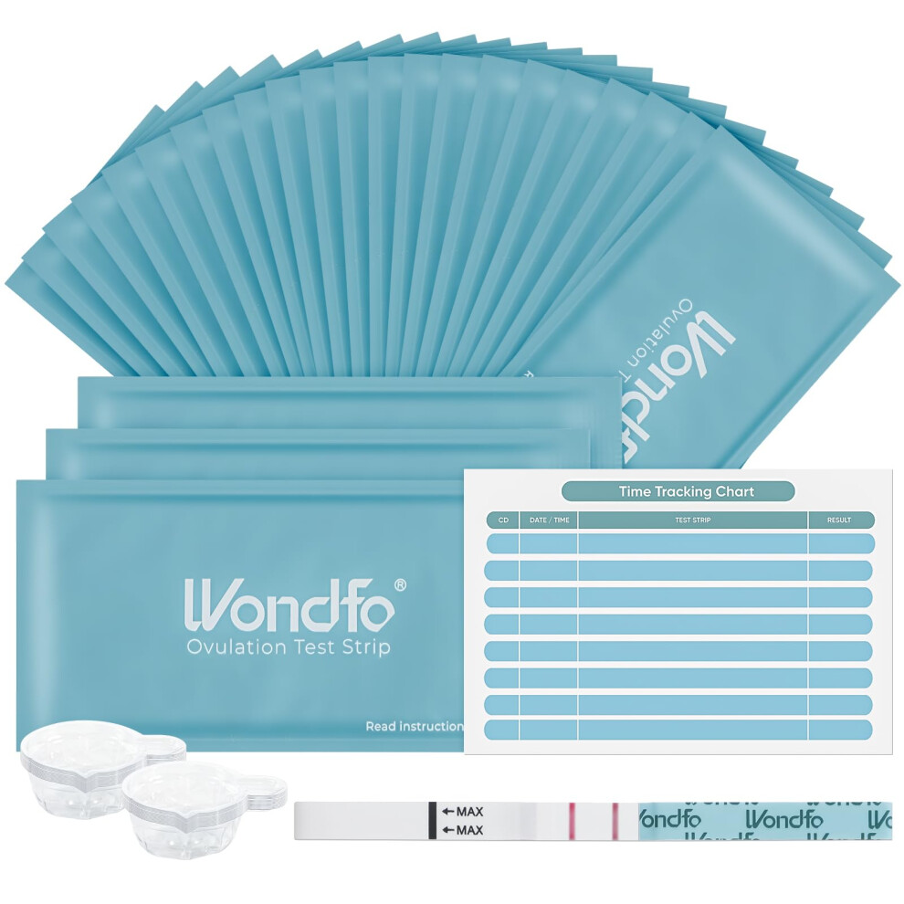 Wondfo Ovulation Test Strips 25 Pack Ovulation Predictor Kit With Urine Cups To Know Your Most Fertile Days 5Mm Width