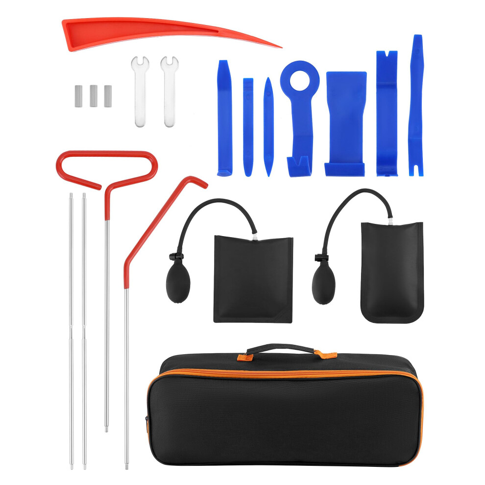 Qwork 17-Piece Car Tool Kit Breakdown Emergency Kit With Long Reach Grabber, Air Wedge Pump And Trim Removal Tools For All Vehicles 51724795