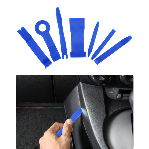 QWORK 17 pcs car trim removal and maintenance tool kit, with long 1