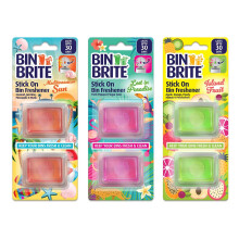 Bin Freshener Stick On – 6 Pack Odour Eliminator & Deodoriser 2 Each Scents – Mediterranean Sun, Paradise Island, Fruit Scent – Long-Lasting Air