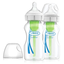 Dr Brown's Natural Flow Anti-Colic Options+ Wide-Neck Baby Bottle, 9oz/270ml, wi