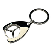 Mercedes Benz B66956285 Keyring with Shopping Trolley Token ChromePlated si