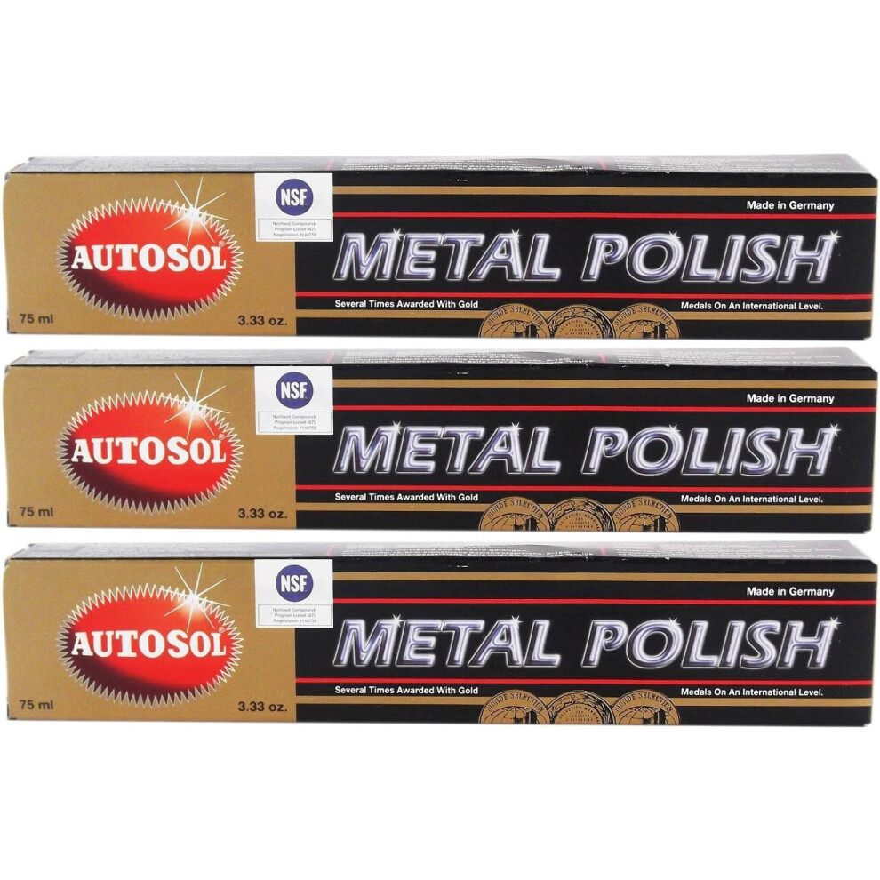 3X Autosol Metal Polish Chrome Shine Metal Polish Chrome Polish 75 Ml 1231013431553