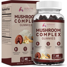 12-in-1 Mushroom Gummies with Lion's Mane, Reishi, Chaga, Maitake, Ginseng, Shiitake for Focus, Immunity & Mood, Vegan Mushroom Complex Supplement wi