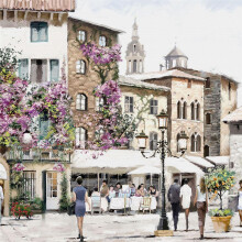 (40.5cm x 40.5cm x 4cm, Multicoloured) Richard Macneil Sunshine Square Wooden Canvas Print