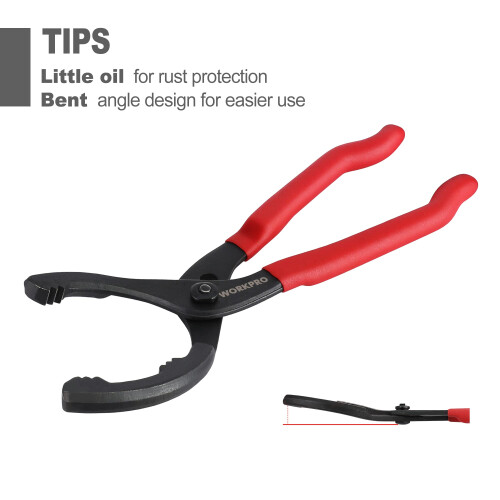 WORKPRO 300 mm Oil Filter Wrench，Adjustable Oil Filter Removal Tool 1