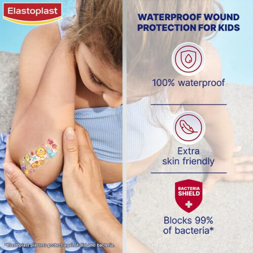 Elastoplast Elastoplast Aqua Protect Kids Plasters (20 Strips), 100% Waterproof and Flexible 2