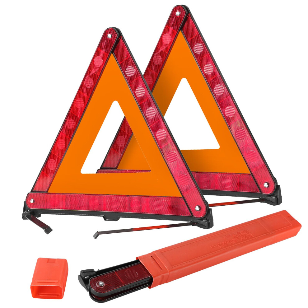 Dasbet Emergency Warning Triangles Roadside Safety Triangle, 2 Pack Foldable Warning Reflective Triangle With Case For Vehicles Breakdown 5051226532801
