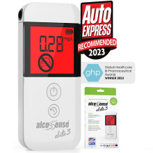 AlcoSense Elite 3 Breathalyser | Health & Pharma Award Winner 2024 | UK, Scottish & Irish Police Alcohol Limits | Home Breathalyzer Alcotester |Alcoh