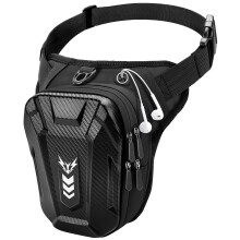 Rolgno Drop Leg Bag, [Expandable Storage] Motorcycle Leg Bag, EVA Hardshell Durable Hiking Waist Pack, Reflective Strip & Adjustable Strap, Hip Pouch