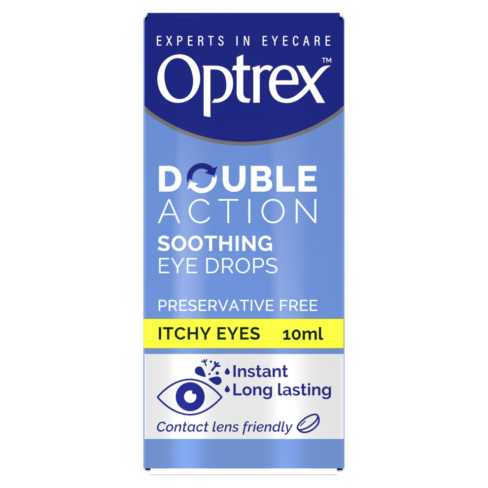 Optrex Itchy Eyes, Double Action Soothing Eye Drops, 10Ml, Soothes & Protects, C