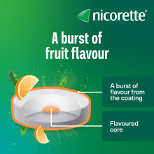 Nicorette Fruit 2mg Lozenge, 80 Lozenges (2 x 40 Packs), Effective and Discreet Quit Smoking Aid for Cigarettes, Nicotine Lozenges with Dual-Layer Fr